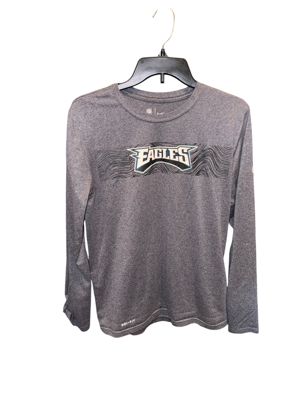 Nike Philadelphia Eagles Dri Fit Long Sleeve T Shirt Gray Size S